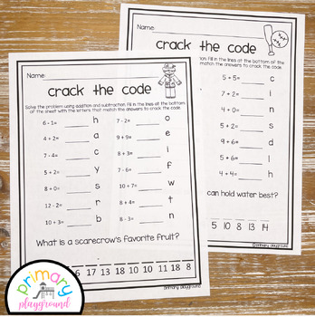 Free Printable Crack the Code Math - Primary Playground