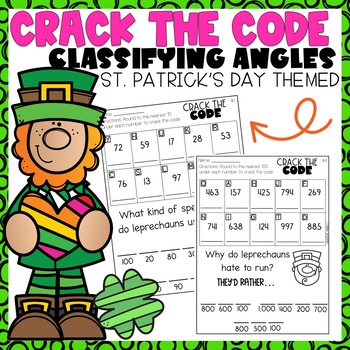 Preview of Crack the Code | Classifying Angles | St. Patrick's Day Themed