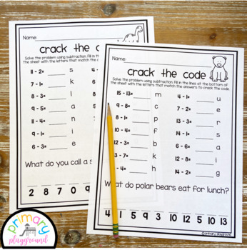 Crack the Code Math Animal Edition Addition and Subtraction