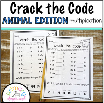 Preview of Crack the Code Math Multiplication  No Prep Animal Edition