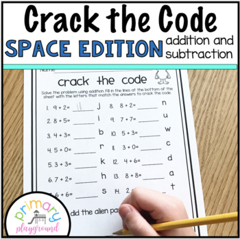 Preview of Crack the Code Math Space Edition Addition and Subtraction - Free