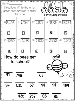 Spring Crack the Code Activity, Math