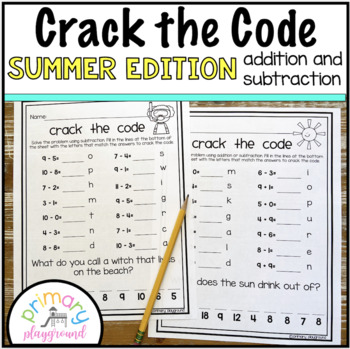 Crack the Code Math Spring Edition Addition and Subtraction No Prep -  Primary Playground