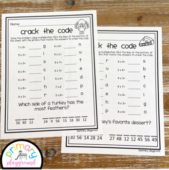 Crack the Code Math Easter Edition Multiplication - Primary Playground