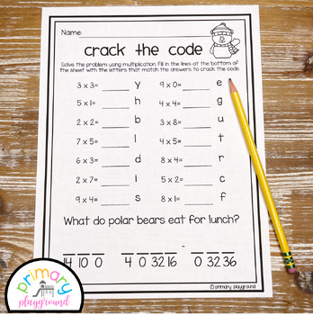 crack the code math winter edition multiplication by primary playground
