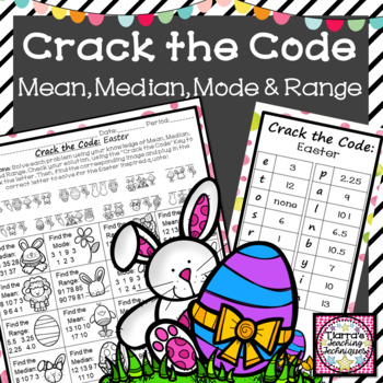 Crack the Code Mean Median Mode and Range Activity