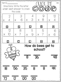 Spring Crack the Code Activity, Math