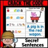 Crack the Code : Secret Sentences : CVC Words Focus : SET 1