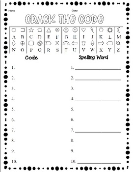 Preview of Crack the Code- Spelling Activity