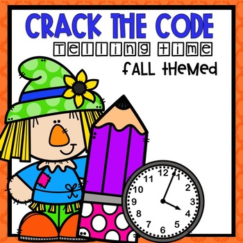 Preview of Crack the Code Telling Time Fall Themed