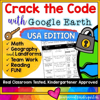 Preview of Crack the Code: USA Edition : Google Earth Virtual Field Trip & Teamwork FUN!