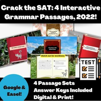 Preview of Crack the SAT: 4 Interactive Grammar Passages w/ Tips & Tricks III! Oct 2022