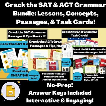 Preview of Crack the SAT/ACT Grammar Bundle: Lessons, Concepts, Passages- Digital/Print!
