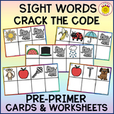 Crack the Sight Word Code Pre-Primer Cards and Worksheets