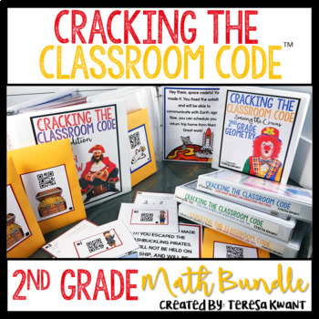 Preview of Cracking the Classroom Code™ 2nd Grade Math Bundle Escape Room Games
