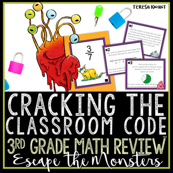 Preview of 3rd Grade Math Fractions Escape Room Game Activity | Breakout