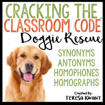 Preview of Cracking the Classroom Code™ Synonyms, Antonyms, Homophones Escape Room