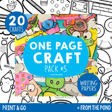 Craft Activities Pack #5 - One Page Print & Go Crafts + Wr