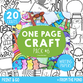 Craft Activities Pack #6 - One Page Print & Go Crafts + Wr