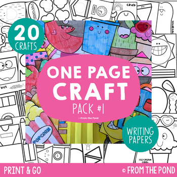 Preview of One Page Craft Activities Pack 1