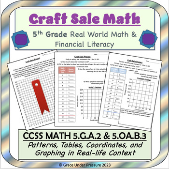 Preview of Craft Sale Math: Grade 5 Real World Math & Financial Literacy: Patterns Graphing