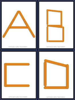 Preview of Craft Stick Alphabet and Shape Task Cards