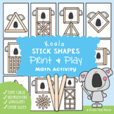 Craft Stick Shape Math Activity Cards - Koala