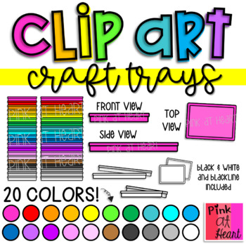 Craft Trays Clip Art / Activity Trays / Play Dough Trays / Set of