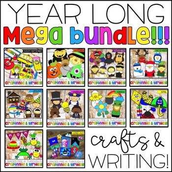 Preview of Craft & Writing Year-Long BUNDLE! End of the Year Crafts