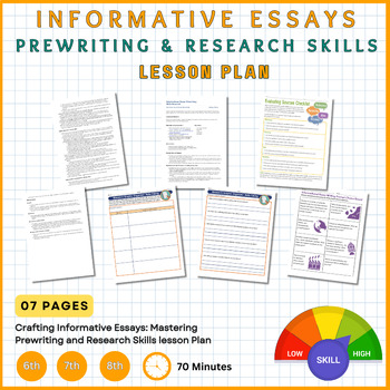 Preview of Crafting Informative Essays: Mastering Prewriting & Research Skills lesson Plan