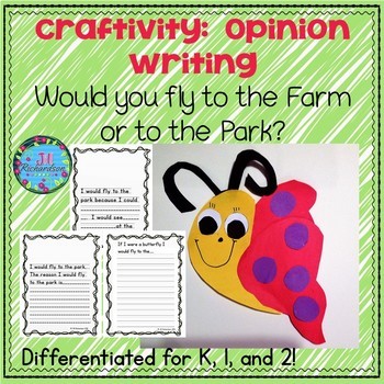 Preview of Butterfly Craft Opinion ESL Writing