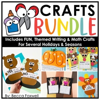 Preview of Crafts BUNDLE - Fun, Themed Writing & Math Crafts For Several Holidays & Seasons