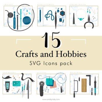 Preview of Crafts and Hobbies SVG clipart Pack.