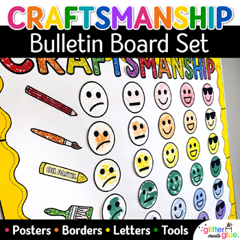 Preview of Craftsmanship Visual Art Rubric & Bulletin Board Kit for Elementary Art Rooms
