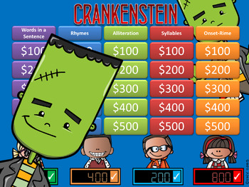 Preview of Crankenstein Phonemic Awareness Game Show-Halloween/Fall GC 