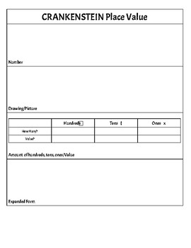 Preview of Crankenstein Place Value Activity