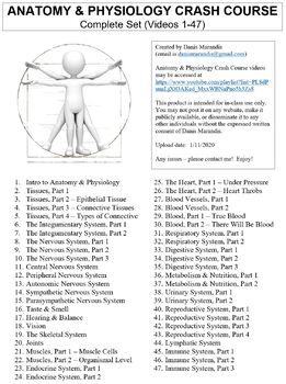 Preview of Crash Course Anatomy & Physiology Worksheets Complete Series Set Full Bundle