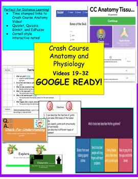 Preview of Crash Course Anatomy Videos #19-32 GoogleClassroom and Game Ready!