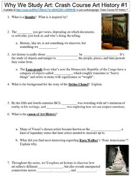 Preview of Crash Course Art History #1 (Why We Study Art) worksheet
