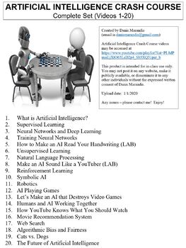 Preview of Crash Course Artificial Intelligence Worksheets Complete Series Set Full Bundle