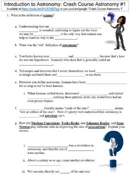 Preview of Crash Course Astronomy #1 (Introduction to Astronomy) worksheet