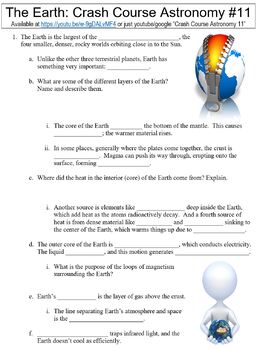 Preview of Crash Course Astronomy #11 (The Earth) worksheet