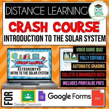 Preview of Crash Course Astronomy #9 Introduction to the Solar System Google Forms Quiz