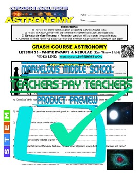 Preview of Crash Course: Astronomy Lesson #30 WHITE DWARFS & NEBULAE (distance learning)