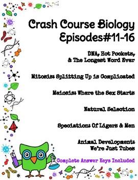 Preview of Crash Course Biology #11-16 (Meiosis, Mitosis, Speciation, Natural Selection)