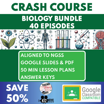 Preview of Crash Course Biology (2012) YouTube Video Guide Bundle (ALL 40 EPISODES)