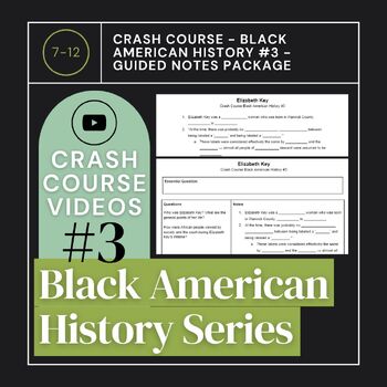 Preview of Crash Course - Black American History #3 - Guided Notes Package