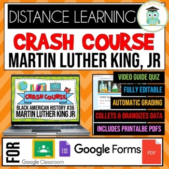 Preview of Crash Course Black American History #36 Martin Luther King Jr Quiz Google Forms 