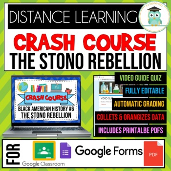 Preview of Crash Course Black American History #6-The Stono Rebellion Google Forms Quiz 