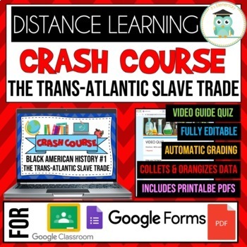 Preview of Crash Course Black History #1 The Transatlantic Slave Trade Google Forms Quiz